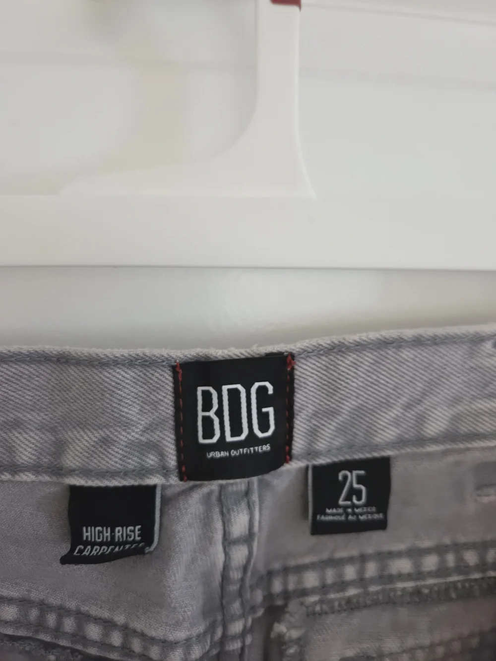 BDG Light Gray Straight-Leg Utility Jeans with Paint-Splatter
